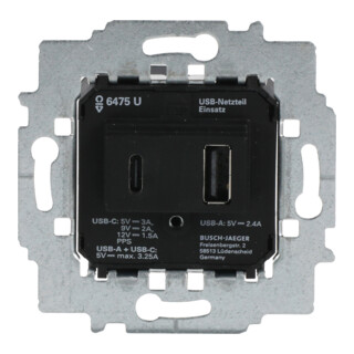 Busch-Jaeger Netzteil-Einsatz USB A+C 6475 U