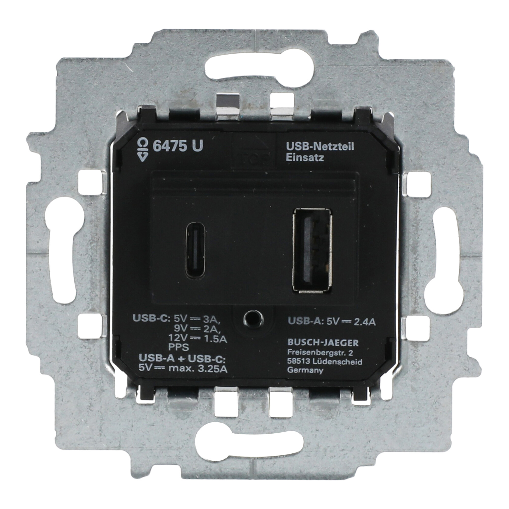 Busch-Jaeger Netzteil-Einsatz USB A+C 6475 U