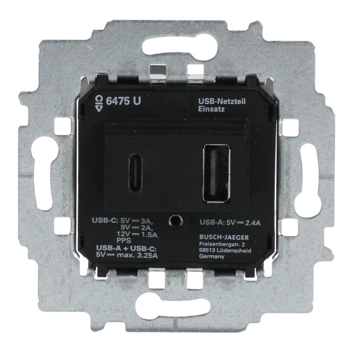 Busch-Jaeger Netzteil-Einsatz USB A+C 6475 U