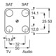 Busch-Jaeger Plaque centrale aws antenne, quadruple 1743-04-214