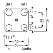 Busch-Jaeger Plaque centrale aws antenne, quadruple 1743-04-214-4
