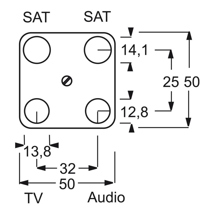 Busch-Jaeger Plaque centrale aws antenne, quadruple 1743-04-214