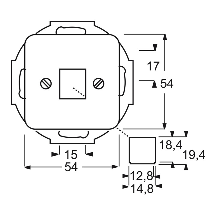 Busch-Jaeger Plaque centrale aws pour 1 prise modulaire 2561-214