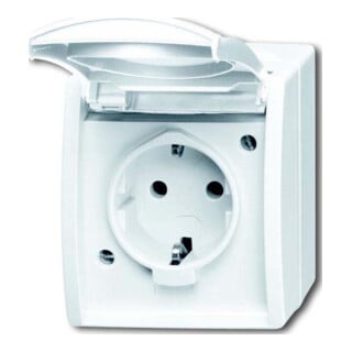 Busch-Jaeger Prise avec couvercle rabattable et protection tactile élevée 20 EBW-54