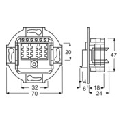 Busch-Jaeger Prise de connexion TAE aws 3x6 NFN 0243/04-4