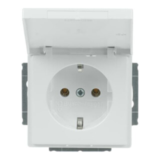 Busch-Jaeger Prise encastrée dav/sws 2PA+E16A avec couvercle rabattable 20 EUK-84
