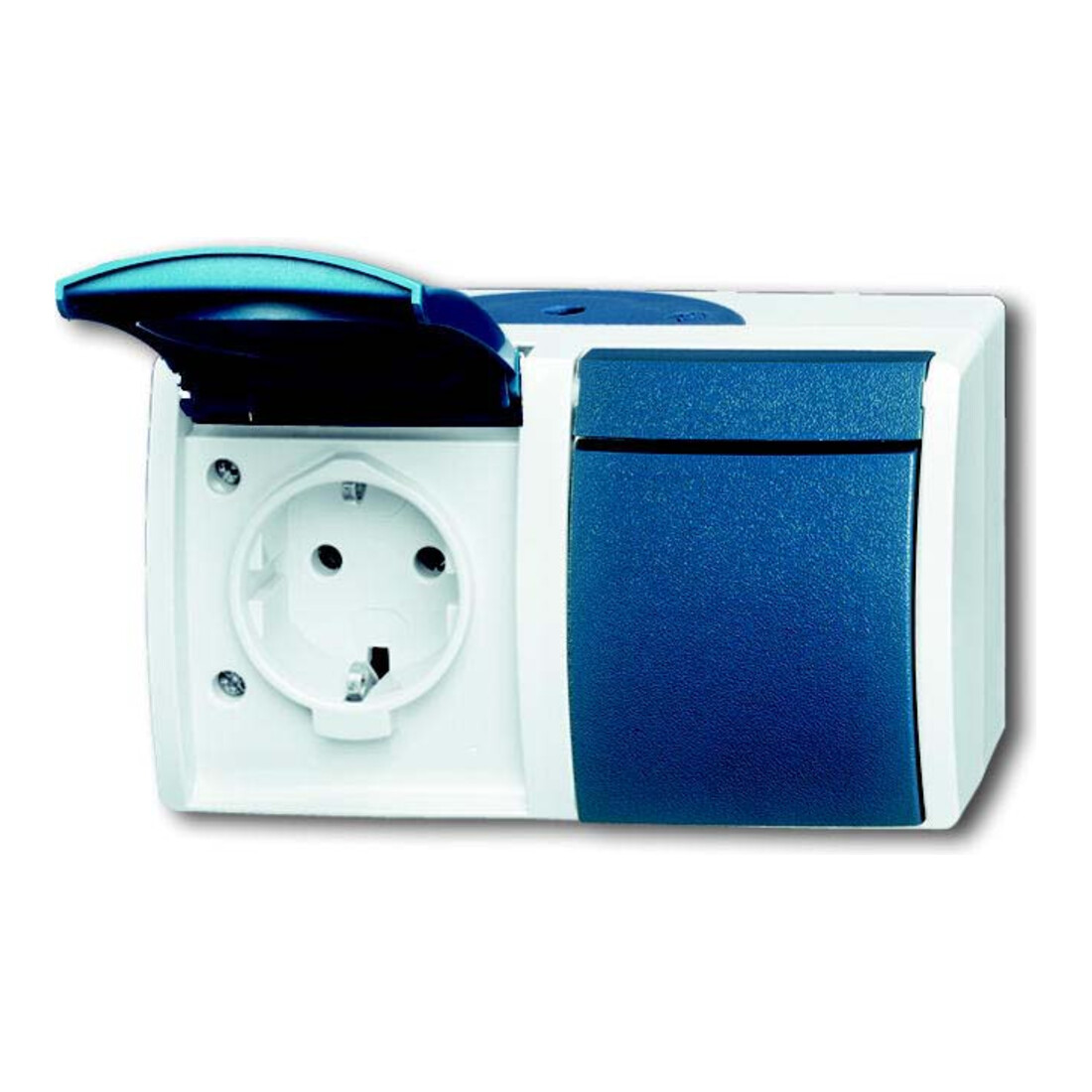 Busch-Jaeger Prise Schuko 2x gr/bgn horizontale 20/2 EW-53