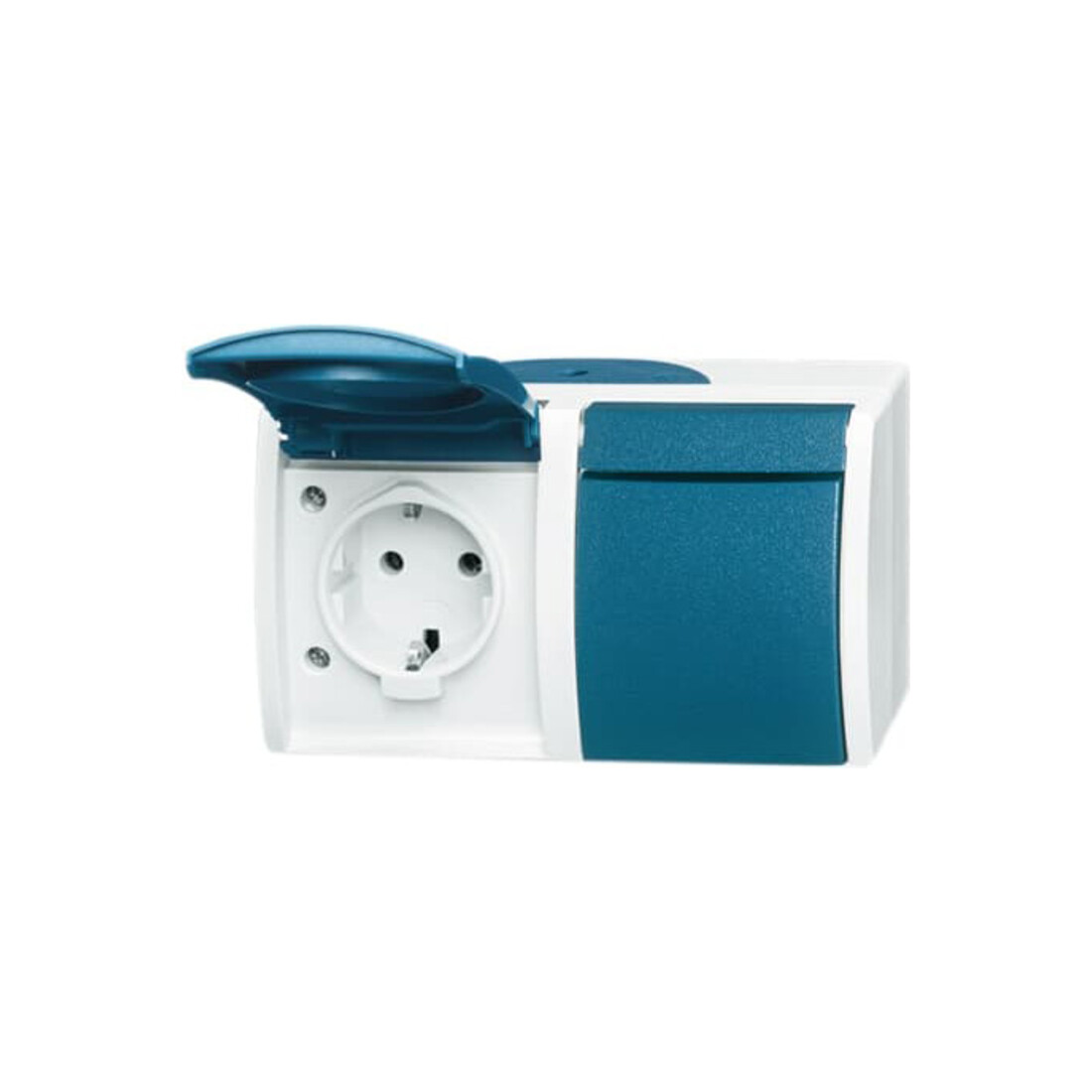 Busch-Jaeger Prise Schuko 2x gr/bgn horizontale 20/2 EW-53