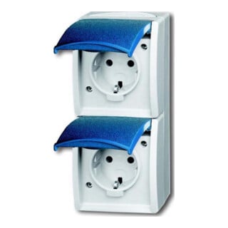 Busch-Jaeger Prise Schuko 2x gris/beige verticale 20-02 EW-53