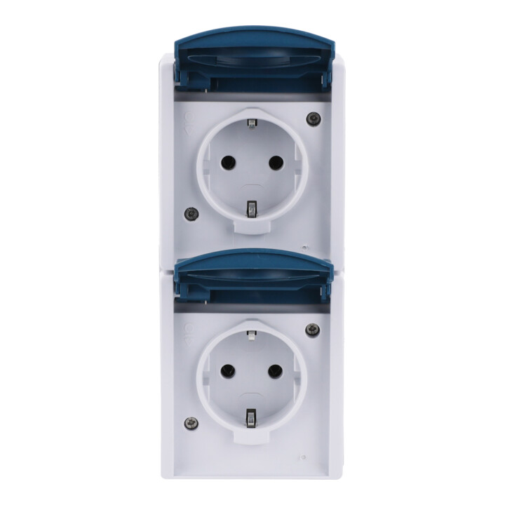 Busch-Jaeger Prise Schuko 2x gris/beige verticale 20-02 EW-53