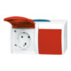 Busch-Jaeger Prise Schuko 2x horizontale 20/2 EW/DVN-53