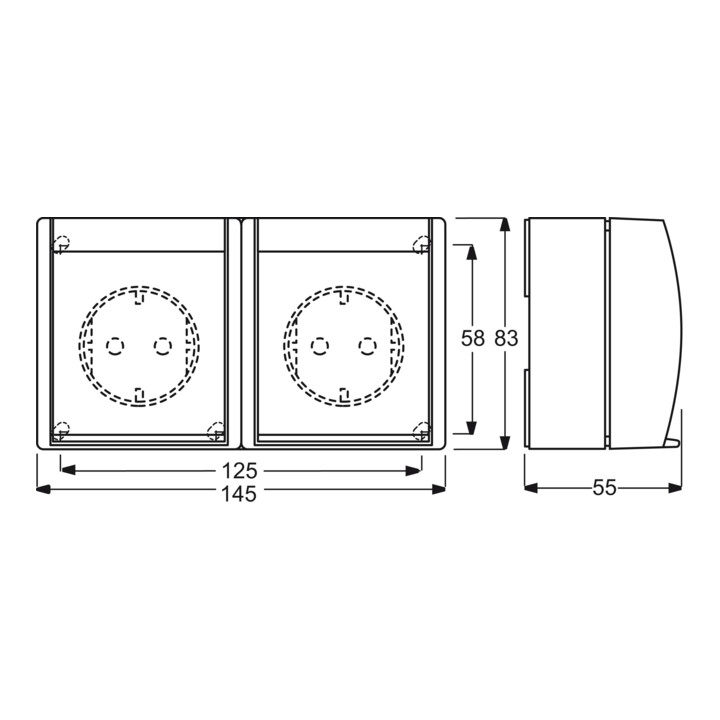 Busch-Jaeger Prise Schuko 2x horizontale 20/2 EW/DVN-53