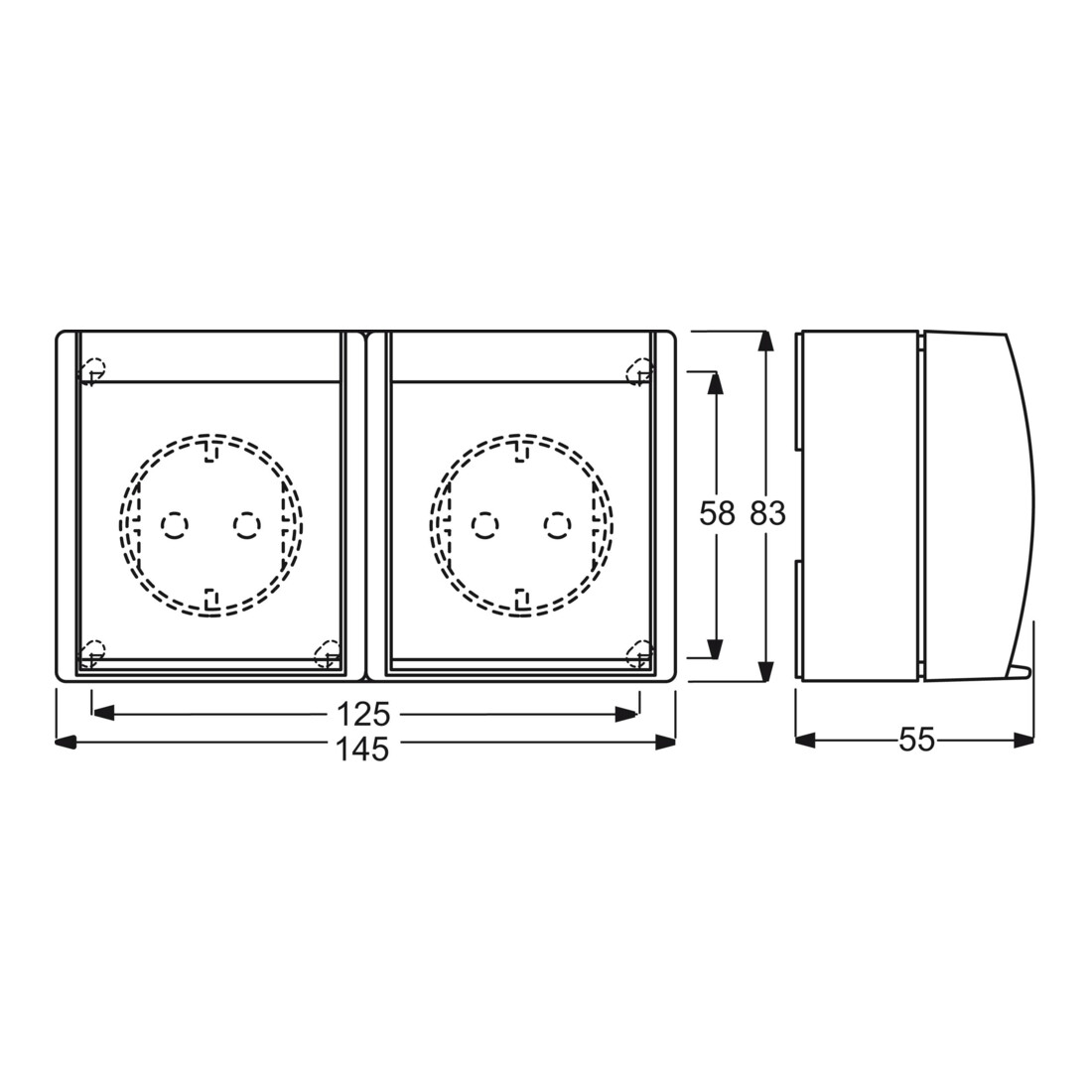 Busch-Jaeger Prise Schuko 2x horizontale 20/2 EWN-53