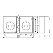 Busch-Jaeger Prise Schuko 3x horizontale 2300/3 EWN-53-4