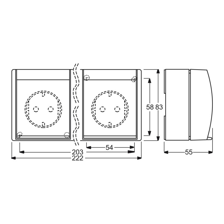 Busch-Jaeger Prise Schuko 3x horizontale 2300/3 EWN-53