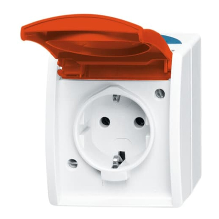 Busch-Jaeger Prise Schuko avec étiquette informatique/nom 20 EW/DVN-53
