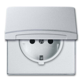 Busch-Jaeger Prise Schuko encastrée IP44 alusilber 20 EUGK-33-101
