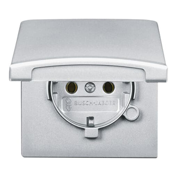 Busch-Jaeger Prise Schuko encastrée IP44 alusilber 20 EUGK-33-101