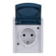 Busch-Jaeger Prise Schuko gr/blgn AP avec couvercle rabattable 20 EW-53