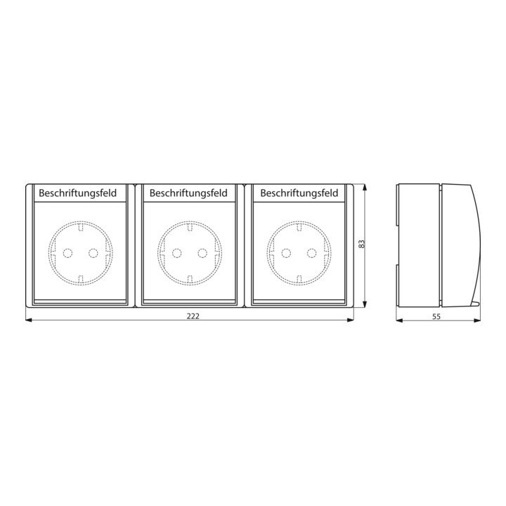 Busch-Jaeger Prise SCHUKO triple 2300/3 EW-54