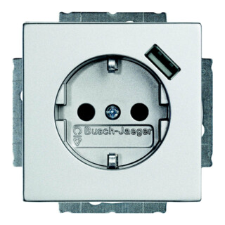 Busch-Jaeger Prise Schuko/USB alusilber 20 EUCBUSB-83