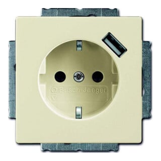 Busch-Jaeger Prise Schuko/USB ivoire 20 EUCBUSB-82