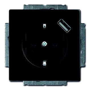 Busch-Jaeger Prise Schuko/USB noire mate 20 EUCBUSB-885