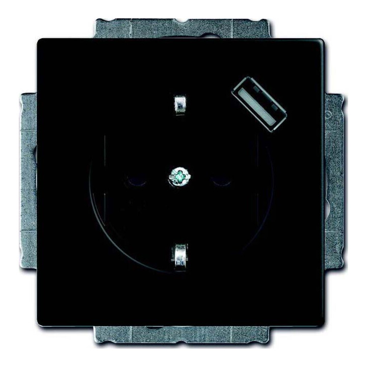 Busch-Jaeger Prise Schuko/USB noire mate 20 EUCBUSB-885