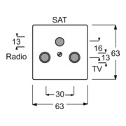 Busch-Jaeger Rosace centrale anthracite pour prise antenne 2 trous 1743-81-4