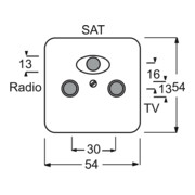 Busch-Jaeger Rosace centrale aws avec 3 connexions TV/SAT 1743-03-214-4