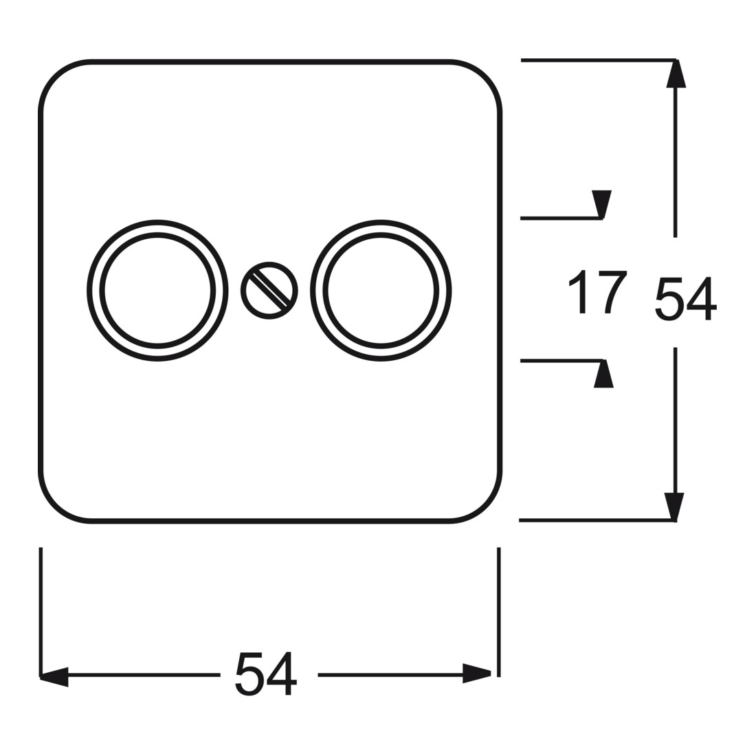 Busch-Jaeger Rosace centrale aws pour prise antenne 2 trous 2531-214