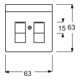 Busch-Jaeger Rosace centrale dav/sws Mod.Jack, 2 trous, marquage 1800-84