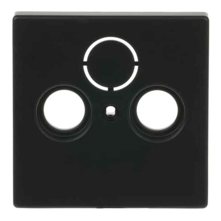 Busch-Jaeger Rosace centrale noire mat pour prise antenne 2 trous 1743-885