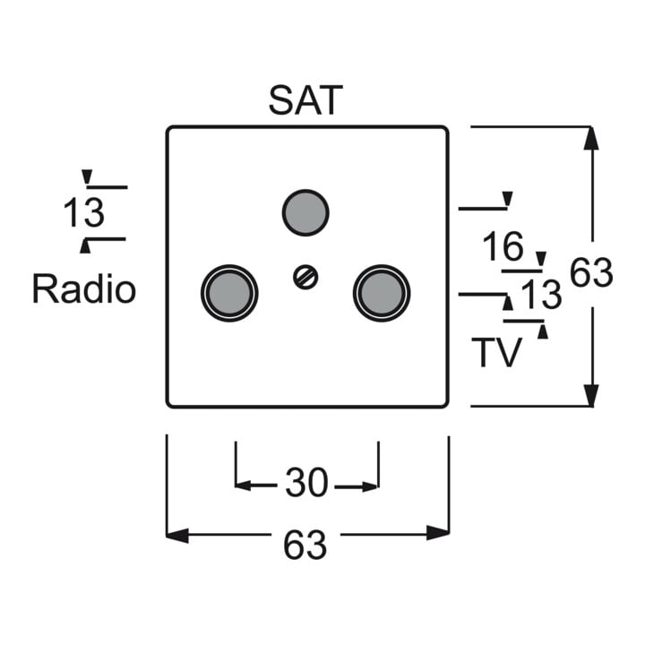 Busch-Jaeger Rosace centrale stws pour prise antenne 2 trous 1743-884