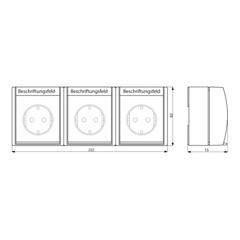 Busch-Jaeger SCHUKO-Dreifachsteckdose 2300/3 EW-54