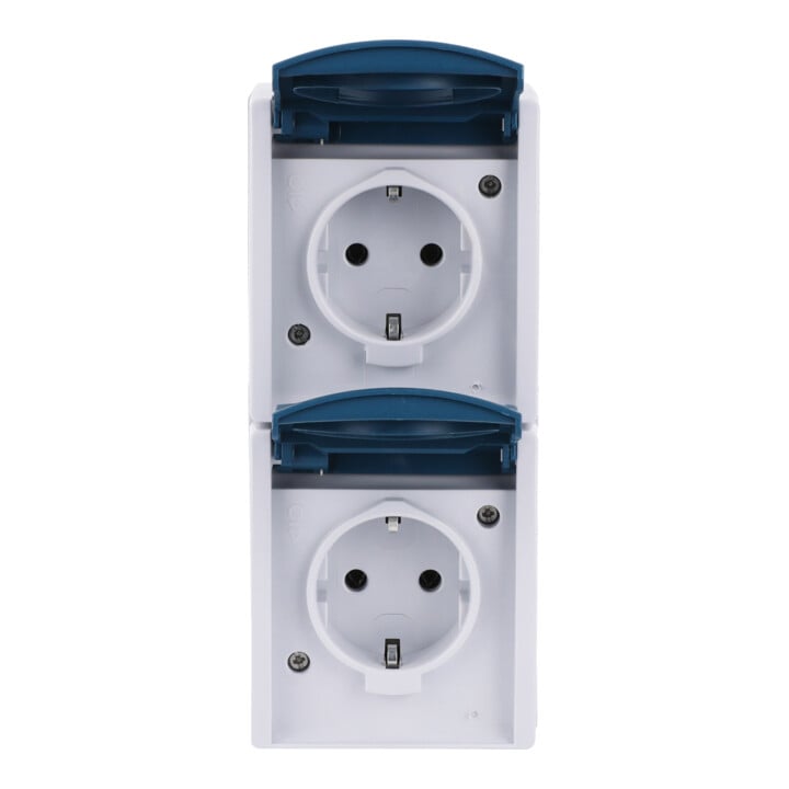 Busch-Jaeger Schuko-Steckdose 2f.gr/bgn senkrecht 20-02 EW-53
