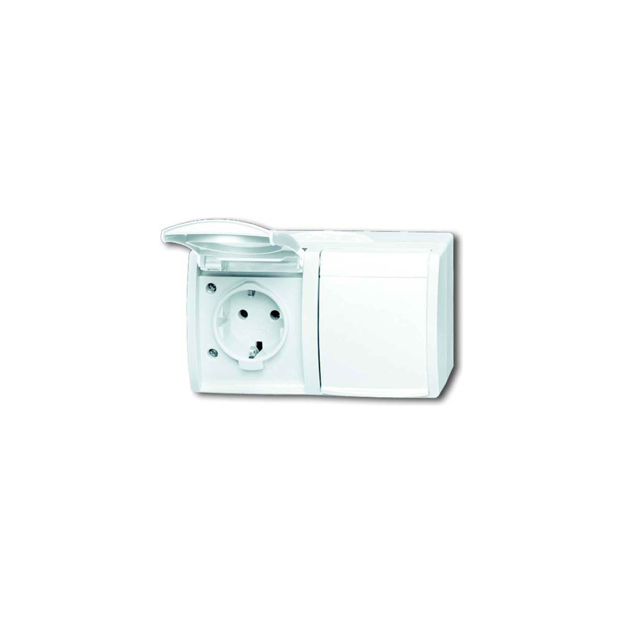 Busch-Jaeger Schuko-Steckdose 2f. mit Klappdeckel 20/2 EW-54