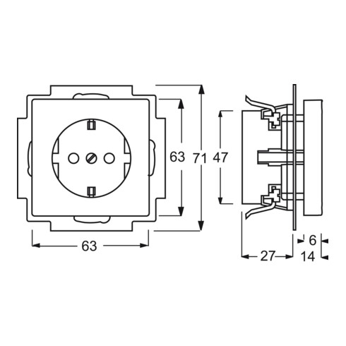 Busch-Jaeger Schuko-Steckdose dav/sws mit Aufdruck EDV 20 EUCKS/DV-84