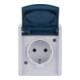Busch-Jaeger Schuko-Steckdose gr/blgn AP, m.Klappdeckel 20 EW-53