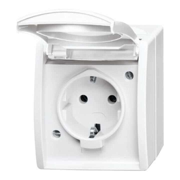 Busch-Jaeger Schuko-Steckdose mit Klappdeckel 20 EW-54