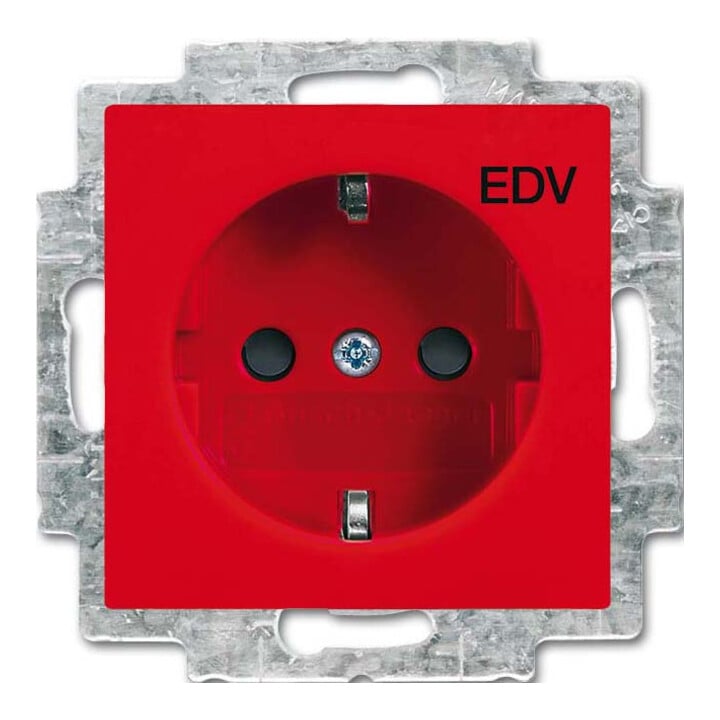 Busch-Jaeger SCHUKO Steckdosen-Einsatz rot 20 EUC/DV-917