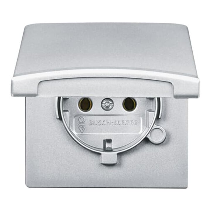 Busch-Jaeger Schuko-Steckdoseneinsatz IP44 alusilber 20 EUGK-33-101