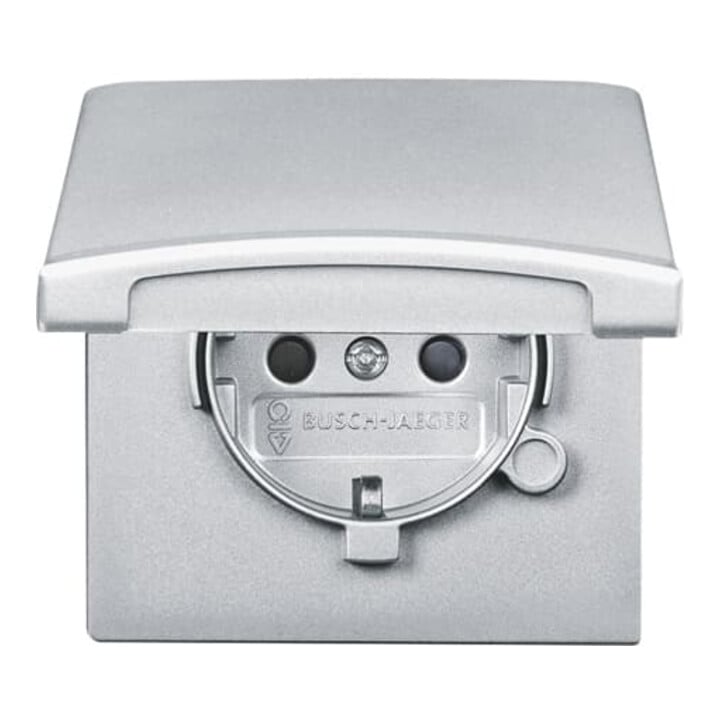 Busch-Jaeger Schuko-Steckdoseneinsatz IP44 alusilber 20 EUGKB-33-101
