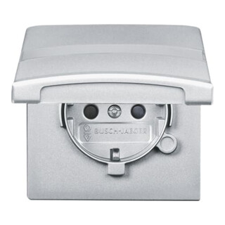 Busch-Jaeger Schuko-Steckdoseneinsatz IP44 alusilber 20 EUGKBN-33-101