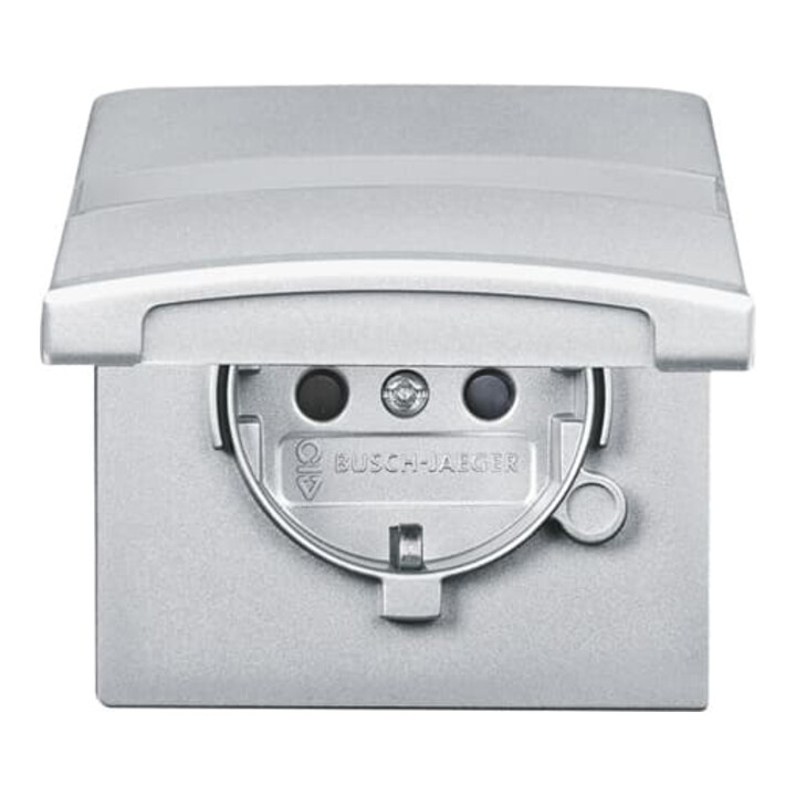 Busch-Jaeger Schuko-Steckdoseneinsatz IP44 alusilber 20 EUGKBN-33-101