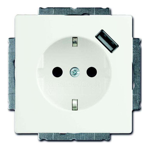 Busch-Jaeger Schuko/USB-Steckdose studioweiß matt 20 EUCBUSB-884