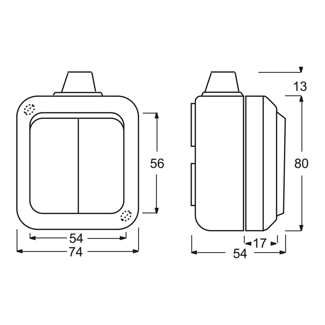 Busch-Jaeger Serienschalter AP 2601/5 WDI