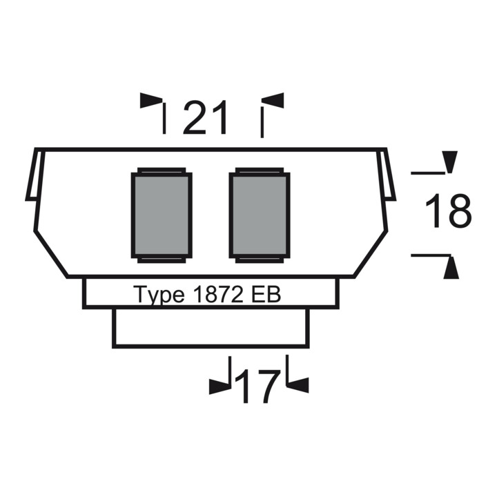 Busch-Jaeger Socle pour 1758... p. Mod.-Jack 2x6u.8p 1872 EB