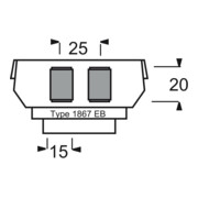 Busch-Jaeger Socle pour 1758... pour Mod.-Jack 2x6u.8p 1867 EB-4