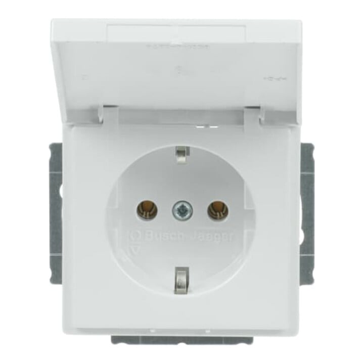 Busch-Jaeger Steckdosen-Einsatz dav/sws 2PA+E16Am.Klappdeck. 20 EUK-84